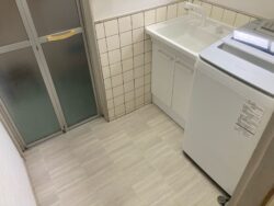 洗面化粧台取替え/天壁床貼替え/配管洗浄工事