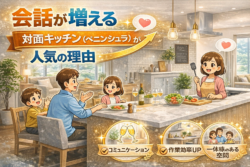 会話が増える 　対面キッチン（ペニンシュラ）が人気の理由【広島市　安佐南区　安佐北区】